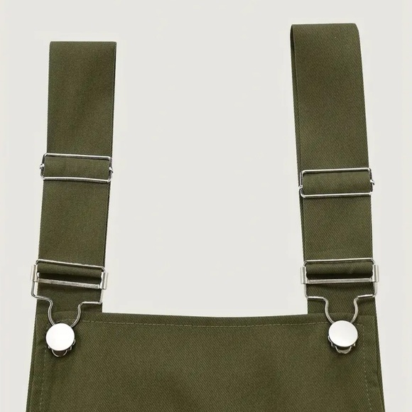 Green Mushroom Embroidered Romper Overalls New Boutique - Picture 5 of 5